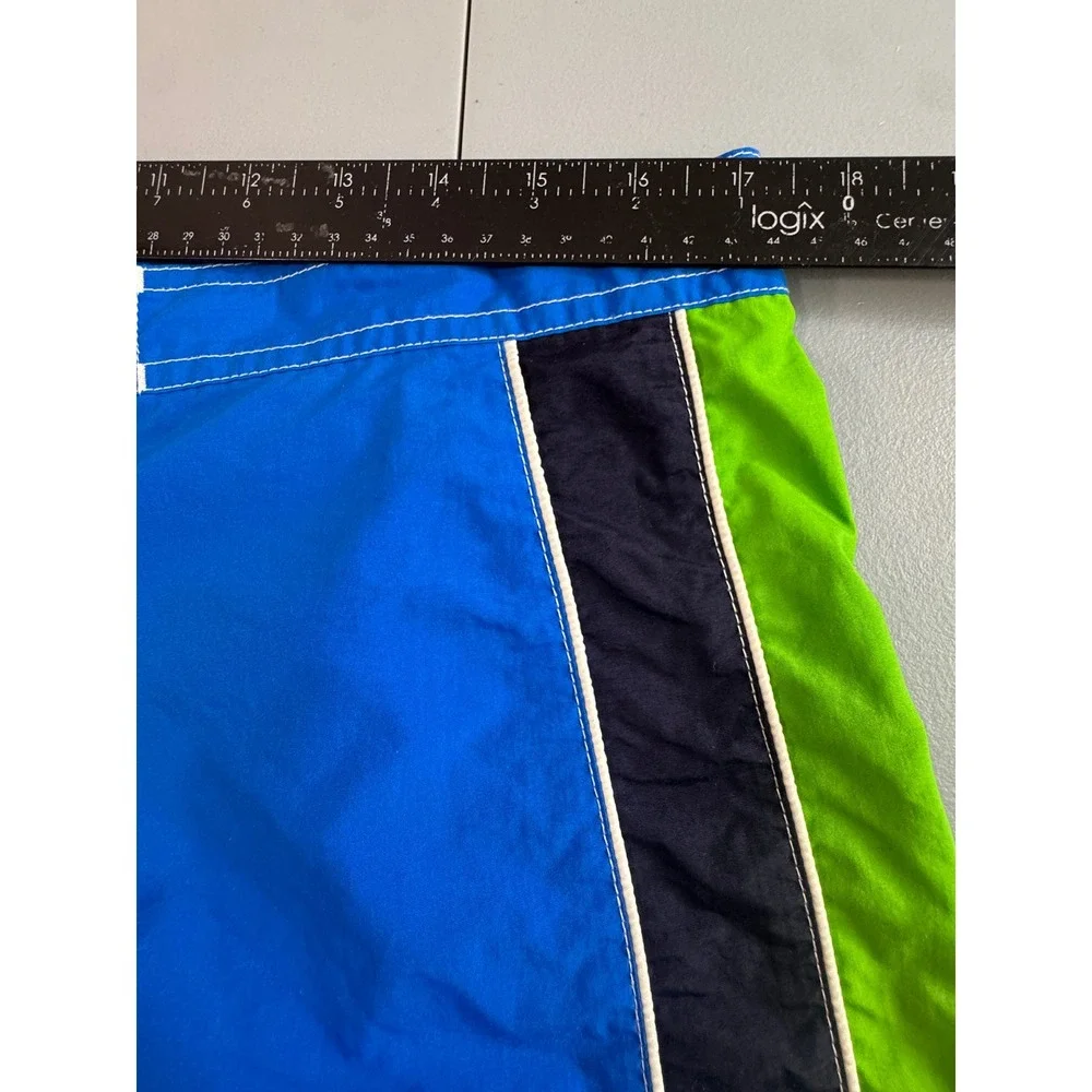 Polo Sport Swim Trunks Mens 34 Blue Colorblock Nylon Board Shorts EUC